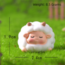 Cute Mini Resin Sheep Figurines – Set of 8 Micro Landscape & Desktop Decor (4 Designs)