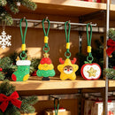 2-Piece Peace Apple Shaped PU Leather Keychains – Cute Holiday Bag Ornaments and Car Decorations