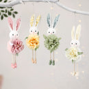 White Easter Bunny Flower Hanging Decoration for Home, Garden or Party Scene