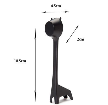 Giraffe-Shaped Coffee Scoop Set of 10 in Black ABS Plastic for Precise Coffee Grounds Measurement