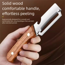 2-PCS Multi-Function Stainless Steel Peeler with Wooden Handle for Fruits, Vegetables, Sugarcane and Bottle Opening