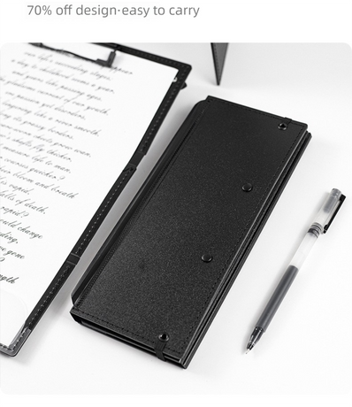 Blue-green Three-Fold Clipboard with Document Holder – PP Material, Compact Design for Medical & Office Use