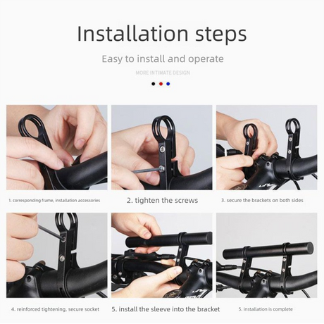 Blue 30cm Aluminum Bicycle Handlebar Extension Bracket – Multi-Functional Mount for Bike Accessories