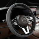 White Crystal Rhinestone Steering Wheel Cover – Elastic Stretch Design with Full Diamond Embellishment
