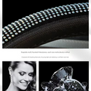 Bright pink Crystal Rhinestone Steering Wheel Cover – Elastic Stretch Design with Full Diamond Embellishment