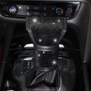 Blue 7-Piece Car Interior Decoration Set – Crystal Rhinestone Steering Wheel Cover, Gear Shift Cover, Seat Belt Pads, Cup Coasters & Ignition Switch Cover