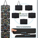 Black Pin Storage Hanging Organizer – 5-Piece Removable Felt Board Display Rack for Brooches, Badges & Collectibles
