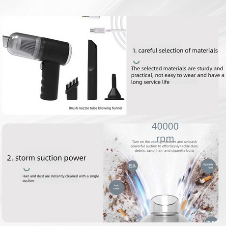 Pink High-Power Cordless Handheld Vacuum Cleaner – Compact, Rechargeable, and Portable for Home, Car, and Desk Use