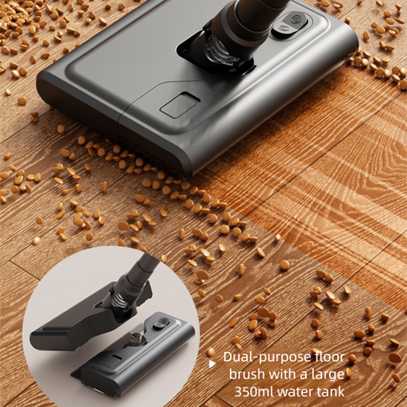 Black Wireless Stick Vacuum Cleaner with 14000Pa Suction, HEPA Filter & 350ml Water Tank for Wet Dry Cleaning, Ideal for Home Use