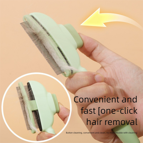 2-Pack Self-Cleaning Pet Grooming Comb with Stainless Steel Teeth, ABS Handle for Dogs and Cats – Easy Hair Removal & Flea Control