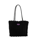Black Faux Fur Tote Bag with Large Capacity, Soft Plush Material & Adjustable Handle – Stylish Shoulder Handbag for Women, Perfect for Daily Commute and Casual Wear