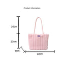 Black Faux Fur Tote Bag with Large Capacity, Soft Plush Material & Adjustable Handle – Stylish Shoulder Handbag for Women, Perfect for Daily Commute and Casual Wear