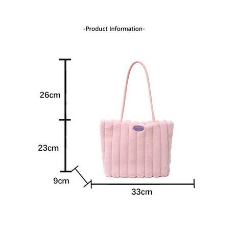 Rose red Faux Fur Tote Bag with Large Capacity, Soft Plush Material & Adjustable Handle – Stylish Shoulder Handbag for Women, Perfect for Daily Commute and Casual Wear