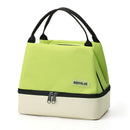 Green Double-Layer Insulated Lunch Bag with Aluminum Foil Lining, Thermal Food Carrier for Hot & Cold Meals – Large Capacity, Reusable & Easy to Clean