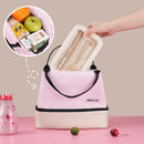 Green Double-Layer Insulated Lunch Bag with Aluminum Foil Lining, Thermal Food Carrier for Hot & Cold Meals – Large Capacity, Reusable & Easy to Clean