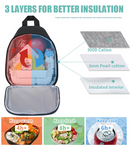 Black Portable Insulated Lunch Bag with Thick Aluminum Foil Lining – Oxford Fabric Thermal Food Carrier for Work, School, Travel & Outdoor Use