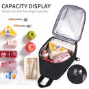 Black Portable Insulated Lunch Bag with Thick Aluminum Foil Lining – Oxford Fabric Thermal Food Carrier for Work, School, Travel & Outdoor Use