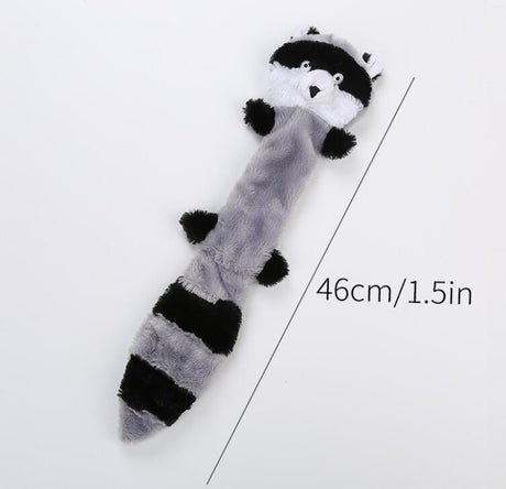 2-Pack Grey raccoon Identical Plush Pet Toys with Squeaker – Durable Fur-Textured Chew Toys for Dogs, Ideal for Teething, Play & Stress Relief