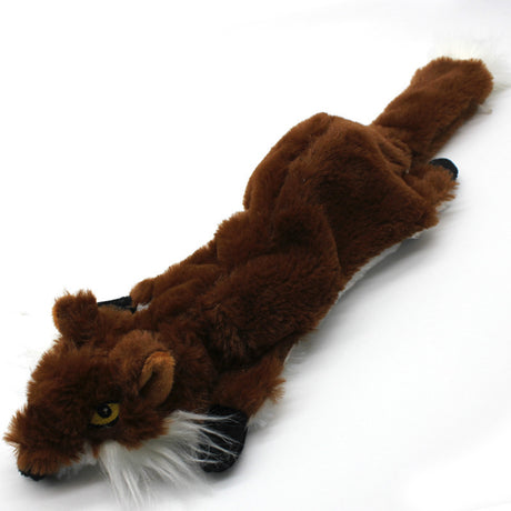 2-Pack Coffee Fox Identical Plush Pet Toys with Squeaker – Durable Fur-Textured Chew Toys for Dogs, Ideal for Teething, Play & Stress Relief