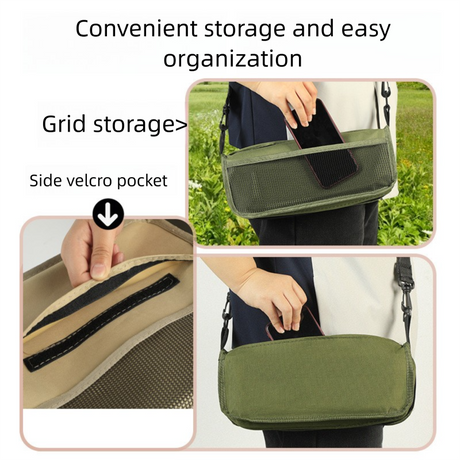Black Portable Folding Backpack Stool with Carrying Case – Compact, Durable Outdoor Seat for Camping, Hiking, Fishing & Travel(large size)
