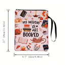 Rainbow Zippered Book Sleeve with Printed Design – Waterproof Protective Cover for Books, Ideal for Readers and Students with Extra Pocket & Carry Strap