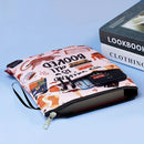 White Skeleton Zippered Book Sleeve with Printed Design – Waterproof Protective Cover for Books, Ideal for Readers and Students with Extra Pocket & Carry Strap