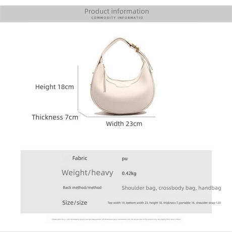 Brown Women's New Fashion Crescent Bag – Stylish Single Shoulder Crossbody Handbag with Wear-Resistant Base and Smooth Zipper, Perfect for Casual & Daily Use