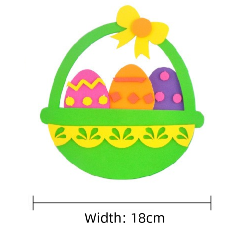 5-Pack Green Easter egg Easter EVA Craft Basket Kit – DIY Creative Art & Craft Supplies for Kids, Perfect for Parent-Child Activities and Holiday Decorations