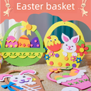 5-Pack Rose red Easter egg Easter EVA Craft Basket Kit – DIY Creative Art & Craft Supplies for Kids, Perfect for Parent-Child Activities and Holiday Decorations