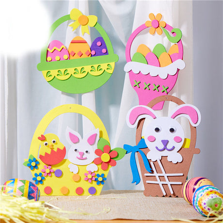 5-Pack Rose red Easter egg Easter EVA Craft Basket Kit – DIY Creative Art & Craft Supplies for Kids, Perfect for Parent-Child Activities and Holiday Decorations