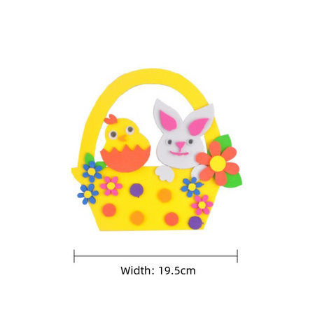 5-Pack The Chick and the Rabbit Easter EVA Craft Basket Kit – DIY Creative Art & Craft Supplies for Kids, Perfect for Parent-Child Activities and Holiday Decorations
