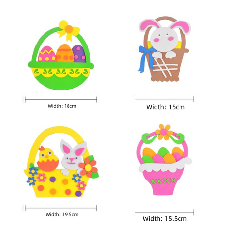 4-Pack Easter EVA Craft Basket Kit – DIY Decorative Set for Kids, Perfect for Holiday Crafts, Classroom Activities & Parent-Child Projects