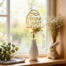 10-Piece Set of Elegant Easter Cake Toppers – Gold Acrylic "Happy Easter" Decorations with Bunny & Egg Designs, Perfect for Party Cakes and Festive Table Settings(Style 6)