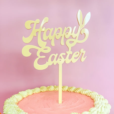 10-Piece Set of Elegant Easter Cake Toppers – Gold Acrylic 
