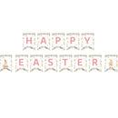 Easter Party Decoration Set – Floral Bunny Tablecloth 137x274cm + Happy Easter Banner, Spring-Themed Decor for Festive Gatherings