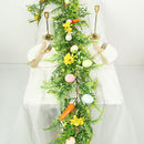 Easter Artificial Garland – 200cm Decorative Vine with Eggs, Carrots, Flowers and Leaves for Table Centerpiece or Party Decoration