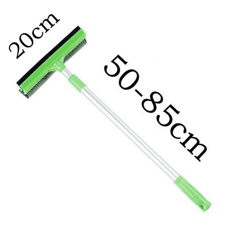 Green Home Window Cleaner – Adjustable Aluminum Alloy Glass Scraper with Dual-Sided Sponge and Rubber Blade, Easy-to-Use Window Cleaning Tool
