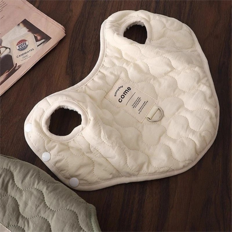 Beige Winter Dog Vest for Small and Medium Breeds – Thickened Warm Quilted Coat with Soft Fleece Lining, Adjustable Fit for Dogs and Cats(Size: XL)