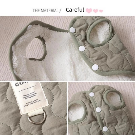 Beige Winter Dog Vest for Small and Medium Breeds – Thickened Warm Quilted Coat with Soft Fleece Lining, Adjustable Fit for Dogs and Cats(Size: 2XL)