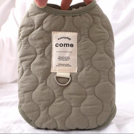 Green Winter Dog Vest for Small and Medium Breeds – Thickened Warm Quilted Coat with Soft Fleece Lining, Adjustable Fit for Dogs and Cats(Size: 2XL)