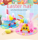 Orange DIY Easter Hat Craft Kit – Kids’ Handmade Decoration Set with Accessories for Easter Parties, School Activities and Home Crafts