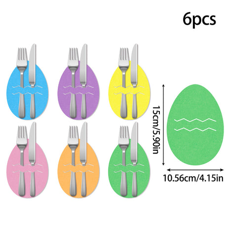 Easter egg 18-Piece Easter Cutlery Holders Set – 3 Identical Sets of 6, Festive Tableware Decor for Holiday Dining and Party Use