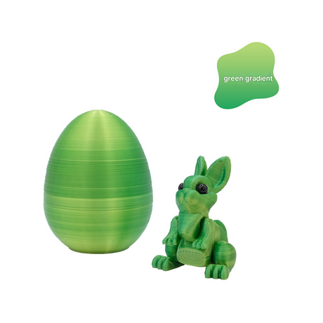 3-Piece Green gradient Easter Surprise Egg Set – Identical Interactive Figurines with Hinged Shell, Collectible Holiday Display Toy