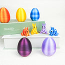 3-Piece Deep blue gradient Easter Surprise Egg Set – Identical Interactive Figurines with Hinged Shell, Collectible Holiday Display Toy