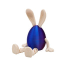 3-Piece Red and blue gradient Easter Figurine Set – Identical Poseable Egg-Shaped Toys for Holiday Display and Interactive Play