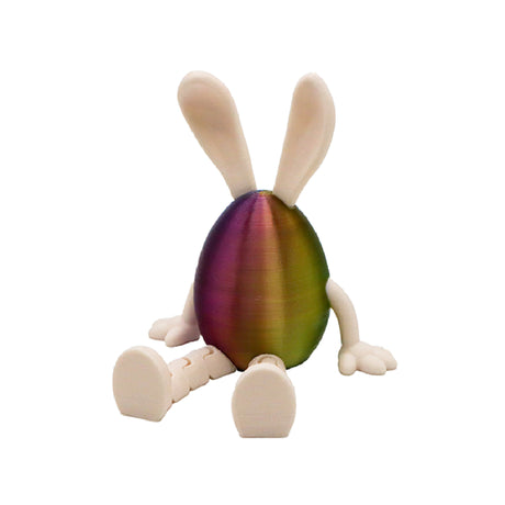 3-Piece Cool and colorful Easter Figurine Set – Identical Poseable Egg-Shaped Toys for Holiday Display and Interactive Play