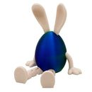 3-Piece Blue-green gradient Easter Figurine Set – Identical Poseable Egg-Shaped Toys for Holiday Display and Interactive Play