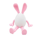 3-Piece Pink rabbit-ear white egg Easter Figurine Set – Identical Poseable Egg-Shaped Toys for Holiday Display and Interactive Play