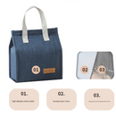 2-Piece Black Vertical Lunch Tote Set – Compact Insulated Meal Bag with Large Capacity and Durable Handle for Daily Use