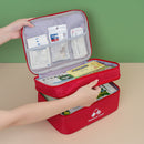 Green Compact Double-Layer Medicine Storage Case – Portable First Aid Organizer for Home, Travel & Emergency Use